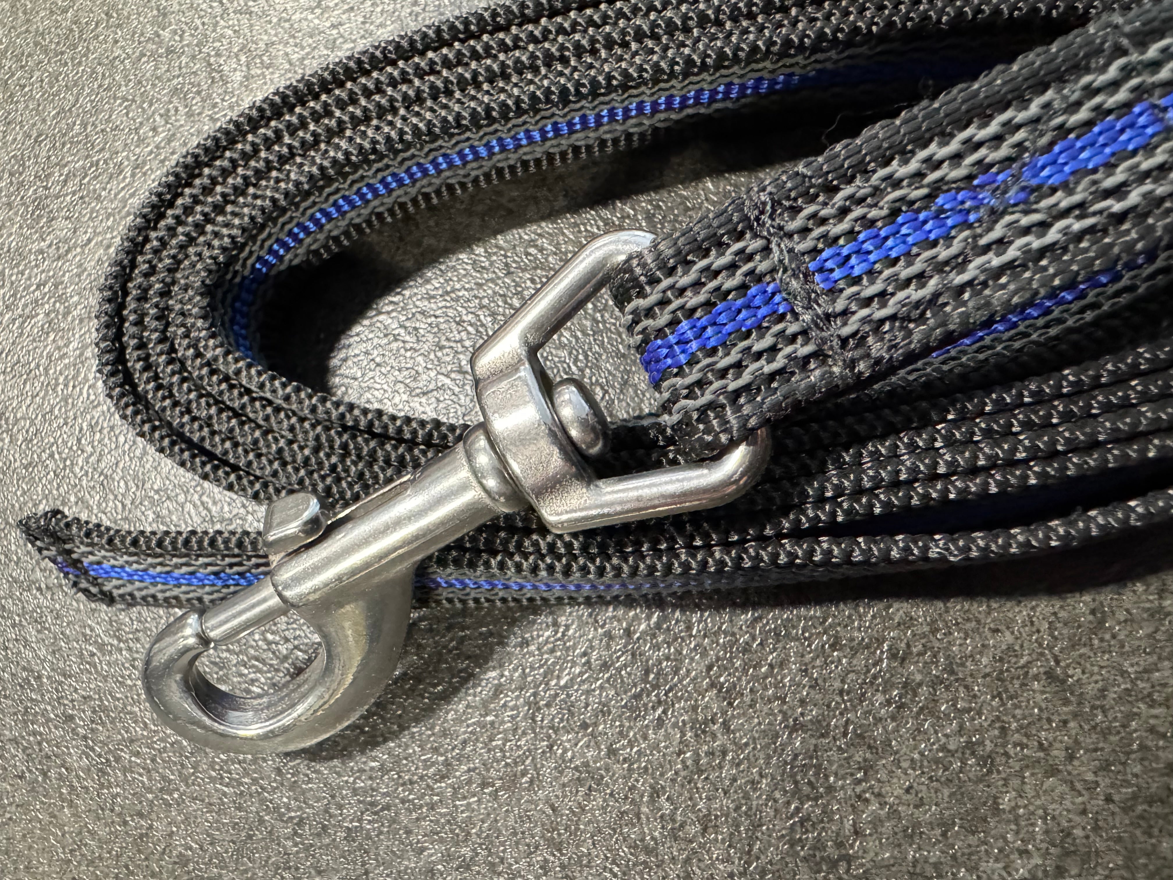 Gummierte Leine -Blue Line-