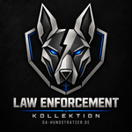 Da-Hundstratzer – Law Enforcement Kollektion: taktischer K9-Hundekopf in Silber mit blauen Akzenten
