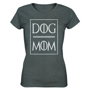 -DOG MOM- - Ladies V-Neck Shirt