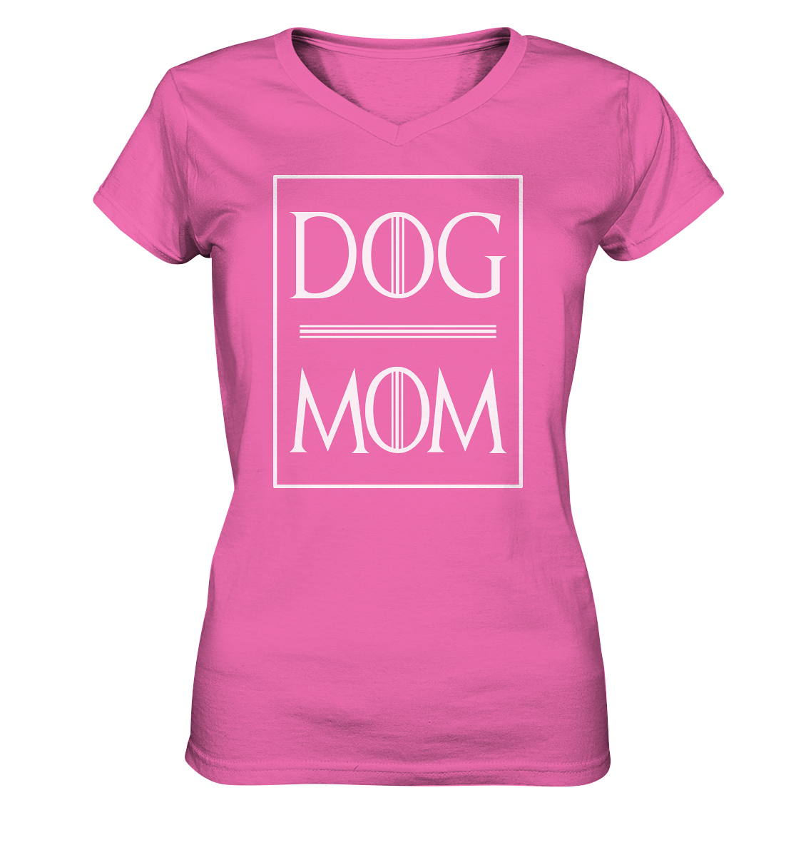 -DOG MOM- - Ladies V-Neck Shirt