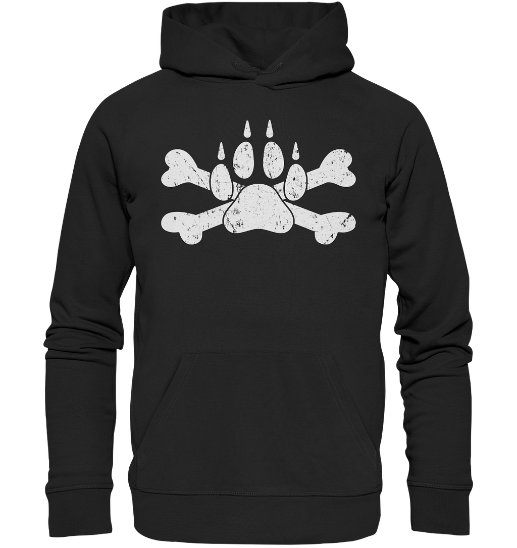 Pfote mit Knochen  - Premium Unisex Hoodie