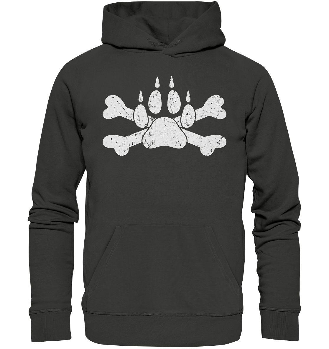 Pfote mit Knochen  - Premium Unisex Hoodie