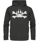 Pfote mit Knochen  - Premium Unisex Hoodie