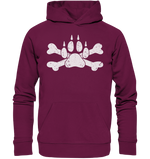 Pfote mit Knochen  - Premium Unisex Hoodie