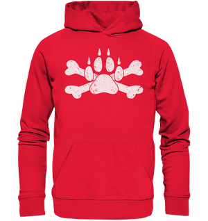 Pfote mit Knochen  - Premium Unisex Hoodie