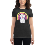 -REGENBOGEN EINHORN HUND- Frauen Kurzärmeliges T-Shirt