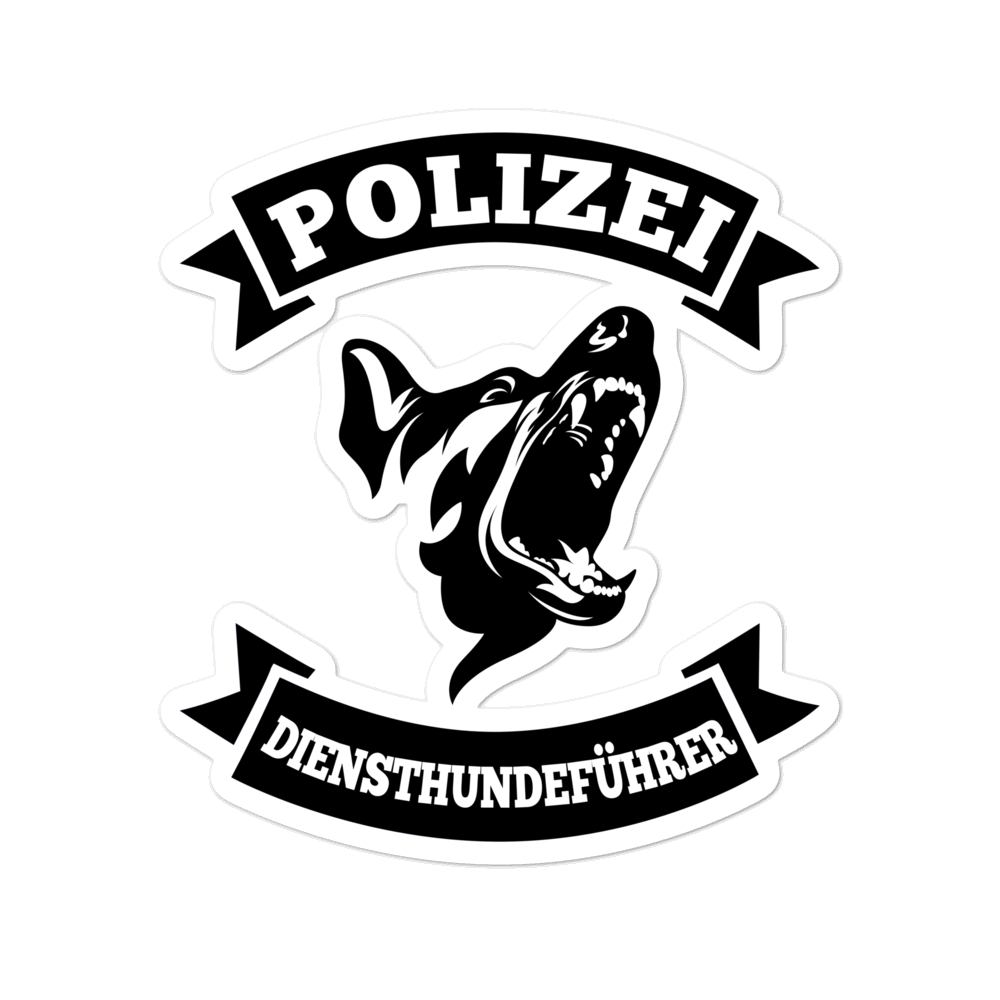 -POLIZEI DIENSTHUNDEFÜHRER- Blasenfreie Aufkleber