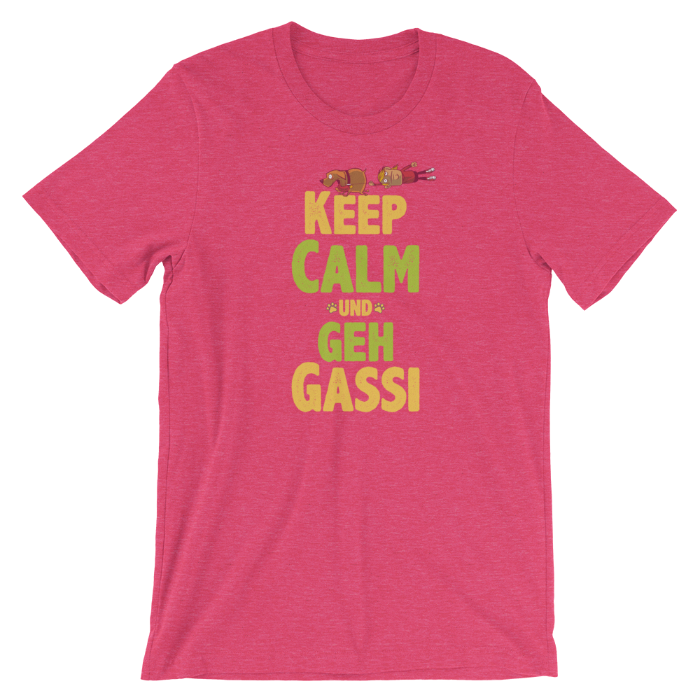 -KEEP CALM UND GEH GASSI- Kurzärmeliges Unisex-T-Shirt