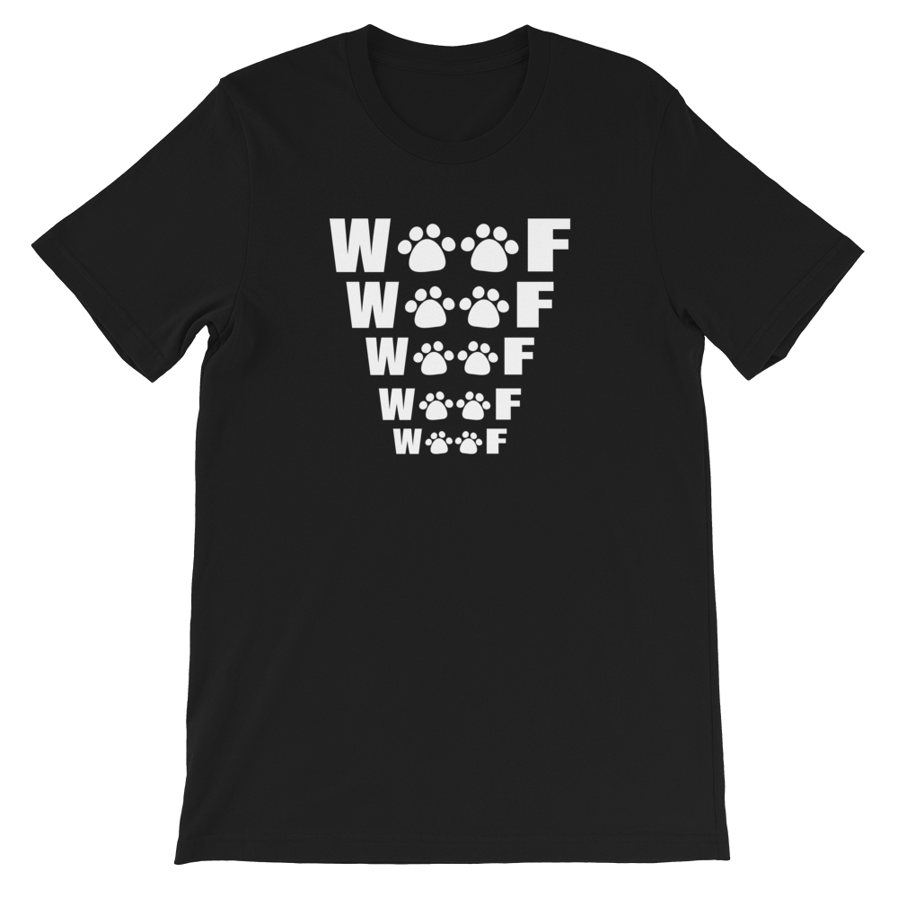 -WOOF WOOF- Kurzärmeliges Unisex-T-Shirt