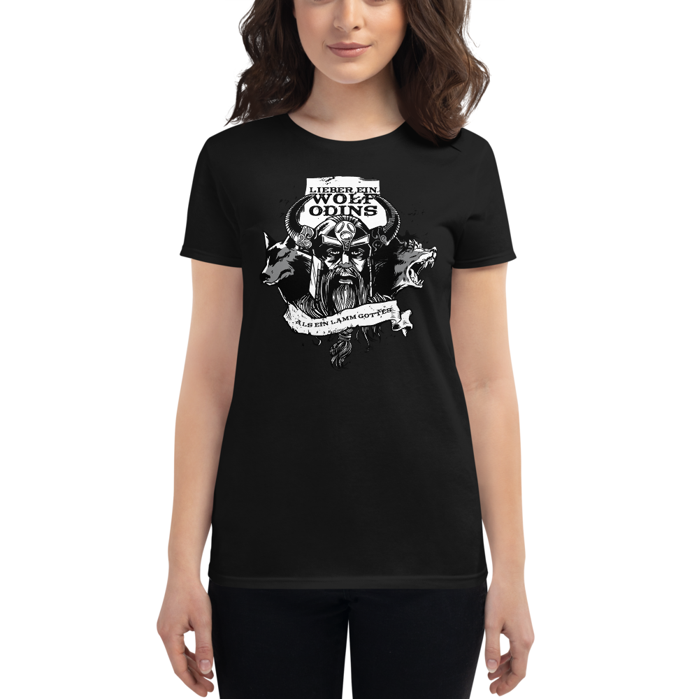 -LIEBER EIN WOLF ODINS- Frauen Kurzarm T-Shirt