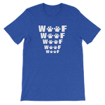 -WOOF WOOF- Kurzärmeliges Unisex-T-Shirt