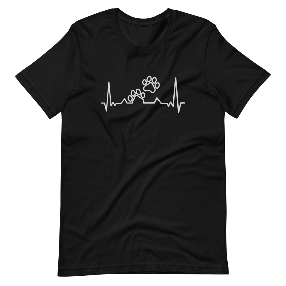 -Herzschlag Pfote- Kurzärmeliges Unisex-T-Shirt