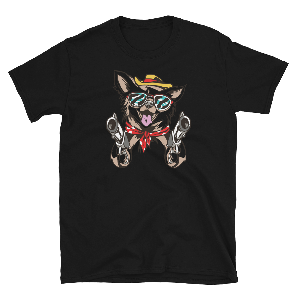 -Chihuahua Wilder Westen- Kurzarm-Unisex-T-Shirt