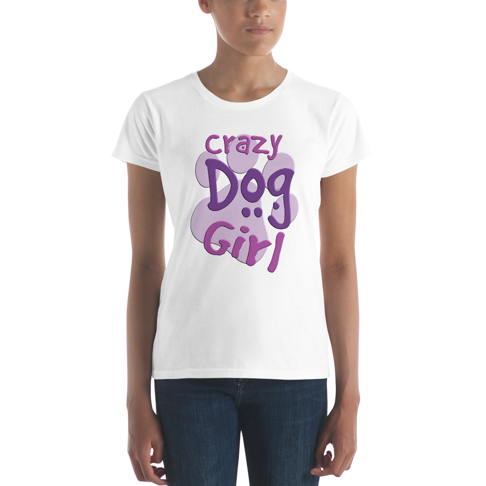 -CRAZY DOG GIRL- Frauen Kurzarm T-Shirt
