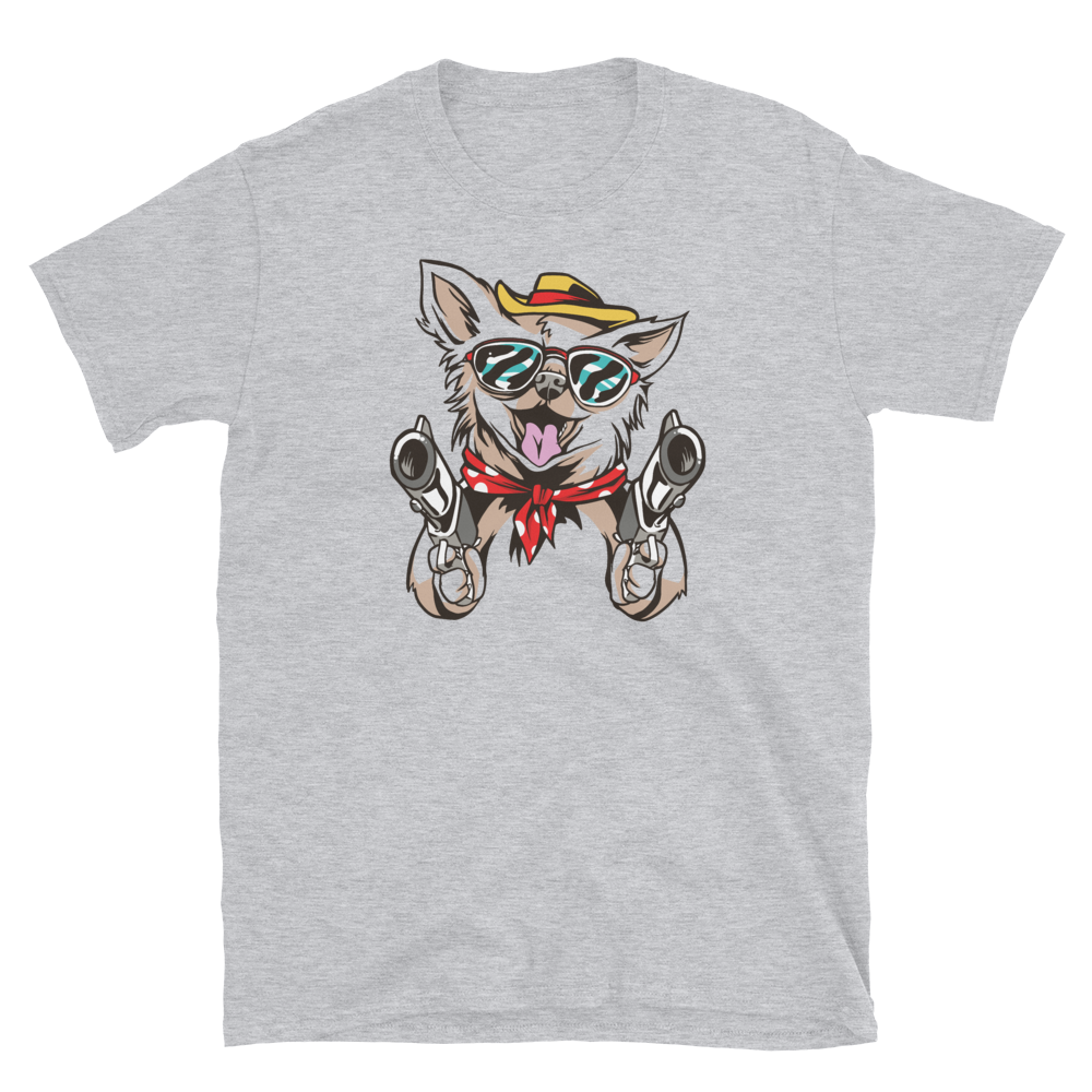 -Chihuahua Wilder Westen- Kurzarm-Unisex-T-Shirt