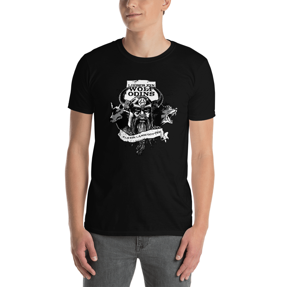 -LIEBER EIN WOLF ODINS- Kurzarm-Unisex-T-Shirt