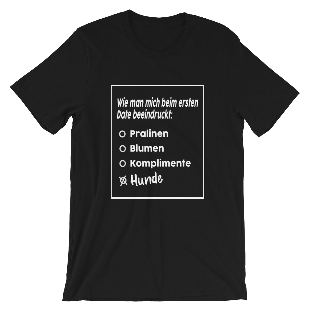 -ERSTES DATE- Kurzärmeliges Unisex-T-Shirt